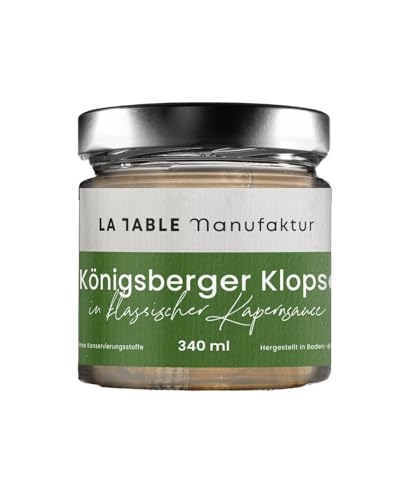 LA TABLE MANUFAKTUR Königsberger Klopse 340 ml | regionales Rindlfeisch | frische Zutaten | Genuss & Restaurant für Zuhause | von Spitzenköchen gekocht | 12 Monate ungekühlt haltbar von La Table Manufaktur