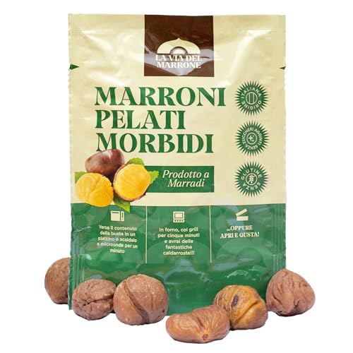 La Fabbrica dei Marroni - Geschälte, weiche, frische Maronen 100 g, Energiereich, Nahrhaft und Lecker, Glutenfreie Maronen, Frische Kastaniensorten von La via del Marrone