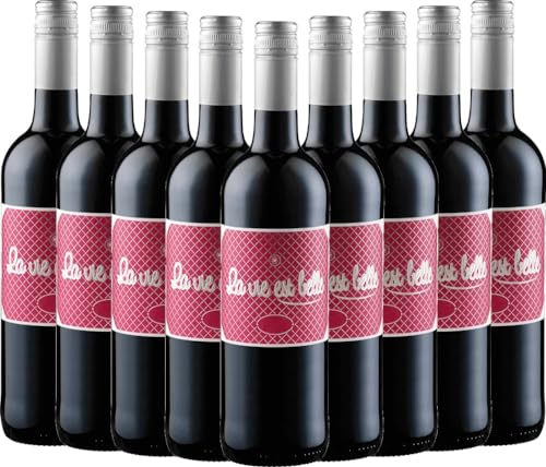 La vie est belle rouge La vie est belle Rotwein 9 x 0,75l VINELLO - 9 x Weinpaket inkl. kostenlosem VINELLO.weinausgießer von La vie est belle