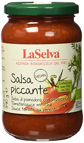 La Selva Bio Tomatensauce mit Chili, vegan, 3er Pack (3 x 340 g) von LaSelva