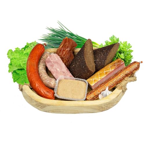 BARIN Delikatessen Geschenkset Premium Fleisch und Wurst Spezialitäten 8 Sorten (ca. 2,25 kg) Gourmet Präsentkorb mit Roggenbrot (650g) Feinschmecker Edition von Lackmann