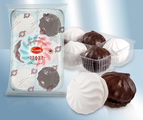 Lackmann Zefir Schaumzuckerware Assorti mit und ohne Schokoglasur, Marshmallows 350g von Lackmann