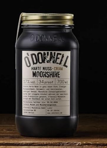 Lädla Juice O'Donnell Moonshine “Harte Nuss Cream '' Likör (700 ml) I Haselnusslikör I Natürliche Zutaten I Premium Schnaps nach amerikanischer Tradition I 17% Vol. Alkohol | Geschenkidee | von Lädla Juice