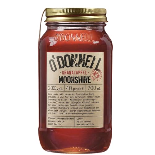 O'Donnell Moonshine Granatapfel 700ml I Granatapfellikör I Natürliche Zutaten I Premium Schnaps nach amerikanischer Tradition 20% Vol. Alkohol | Geschenkidee | von Lädla Juice