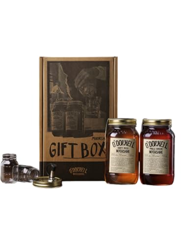 O'Donnell Moonshine Premium Schnaps nach amerikanischer Tradition Likör Geschenkbox mit Harter Nuss und Wilder Beere, 2 x 0,7 Liter, vegan, natürliche Zutaten von Lädla Juice