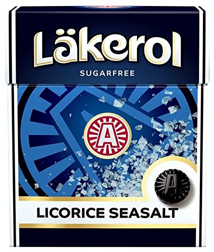 Läkerol Licorice Seasalt - Lakerol Lakritz Meersalz - Original Schwedisch Süßholzwurzel Zuckerfreier Stevia Pastillen Box 25g von LÄKEROL