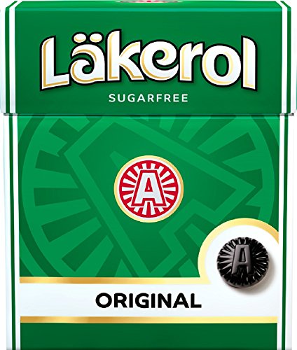 Läkerol Original - Lakerol - Schwedisch Salmiak Lakritze Süßholzwurzel Zuckerfreier Stevia Pastillen Box 25g x 4 stck von Läkerol Pastillen