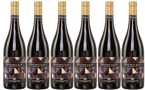 Agiorgitiko Geometria trockener Rotwein 6x 0,75l | Hochwertiger Rotwein aus Griechenland | 100% Agiorgitiko/St. George | Lafazanis Winery + 20ml Jassas Olivenöl von Lafazanis