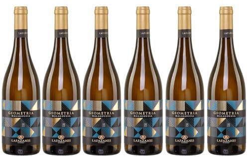 Malagousia Geometria trockener Weißwein 6x 0,75l | Hochwertiger Weißwein aus Griechenland | 100% Malagousia/Malagouzia | Lafazanis Winery + 20ml Jassas Olivenöl von Lafazanis