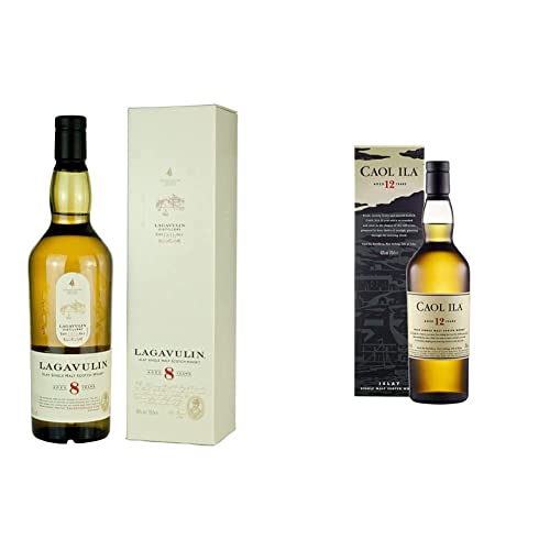 Lagavulin 8 Jahre | Single Malt Scotch Whisky | mit Geschenkverpackung | aromatischer Bestseller | handverlesen aus dem schottischen Islay | 48% vol | 700ml & Caol Ila 12 Jahre | 43% vol | 700ml von Lagavulin