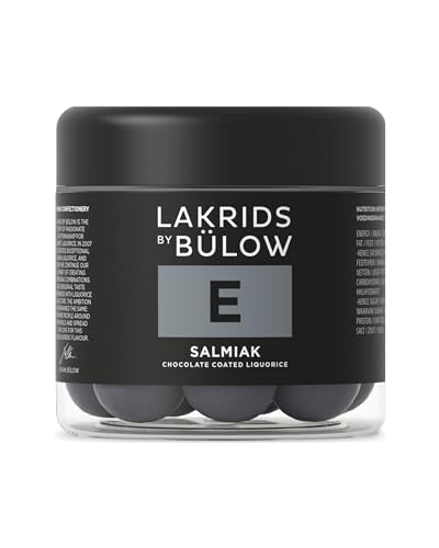 LAKRIDS BY BÜLOW - E - Salmiak - 125g - Dänische Gourmet Lakritz-Kugeln - Salmiak Lakritzkern umhüllt von Weißer Schokolade und einer knusprigen Zuckerhülle von LAKRIDS BY BÜLOW