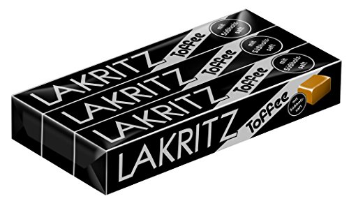 Lakritz-Toffee Kaubonbons mit Süßholzsaft, Dragées mit Lakritz-Geschmack von Van Melle, 5 x 3er Pack von Lakritz-Toffee