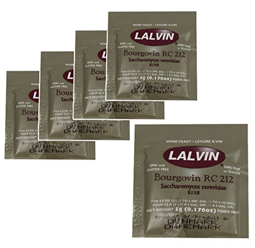 5 x lalvin RC 212 Hefe rot wine 5 g Homebrew Wine Making 4.5l-23l Pinot Noir von Lalvin