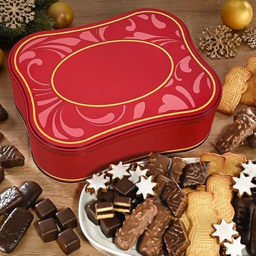 Aachener Weihnachtsgebäck-Truhe, Süßigkeiten-Box, Keksdose zu Weihnachten, mit Dominos, Zimtsternen & Co, ideales Geschenk, 1 x 1,175 kg von Lambertz