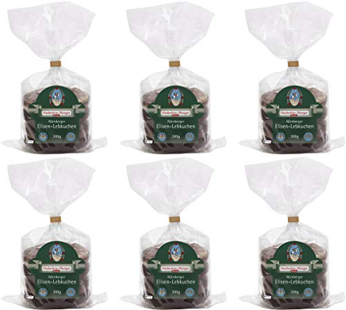 Haeberlein-Metzger Elisen Lebkuchen zweifach Glasier und Schokoliert 2 fach 6 x 300g von Lambertz