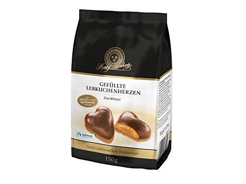 Henry Lambertz Gefüllte Lebkuchen-Herzen Zartbitter, 36er Pack (36 x 150 g) von Lambertz