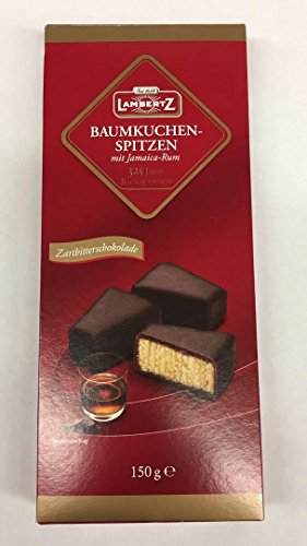 Lambertz 3x 150g Baumkuchenspitzen mit Jamaica Rum in Zartbitterschokolade 450g von Lambertz