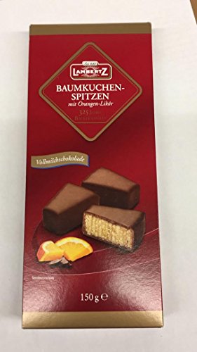 Lambertz 3x 150g Baumkuchenspitzen mit Orangen Likör in Vollmilchschokolade von Lambertz