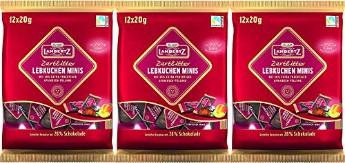 Lambertz Zartbitter Lebkuchen Minis Extra Fruchtiger Aprikosen Füllung 3 x 240 g von Lambertz