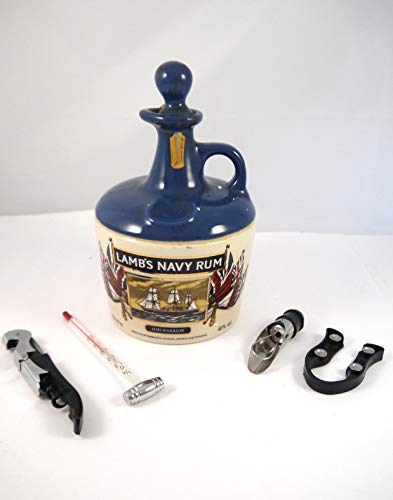 Lamb's Navy Rum Ceramic Decanter depicting HMS Warrior 1980's, da zu 4 Weinaccessoires, 1 x 700ml von Lambs