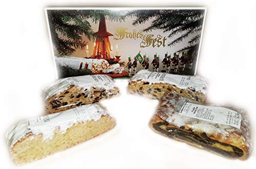 Probier und Geschenkpaket 4 Sorten Stollen kleine Abpackung inklusive Stollenkarton - handwerkliche Herstellung altbewährte Rezeptur - Tradition seit 1911 Landbäckerei Dietrich von Landbäckerei Dietrich