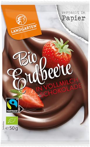 Bio FT Erdbeere in Vollmilch-Schokolade 50g 2 x 50 gr von Landgarten