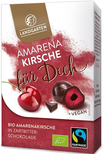 Landgarten | Amarenakirsche für Dich, Kirschen in Veganer Bio Zartbitterschokolade| 1er Pack (90g) von Landgarten