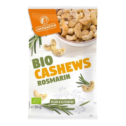 Landgarten Bio Cashews, Rosmarin, 50g, 4er Pack (4) von Landgarten