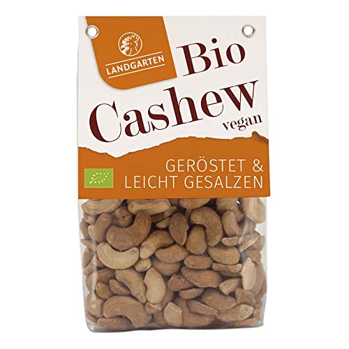 Landgarten Bio Cashews - geröstet & gesalzen, 160g (1xPack) von Landgarten