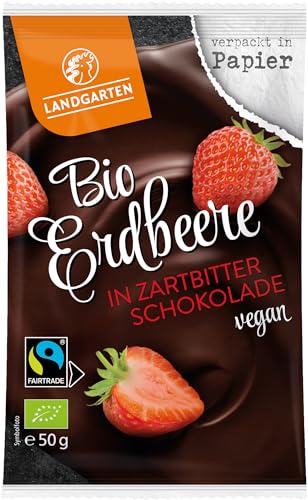Bio FT Erdbeere in Zartbitter-Schokolade 50g von Landgarten