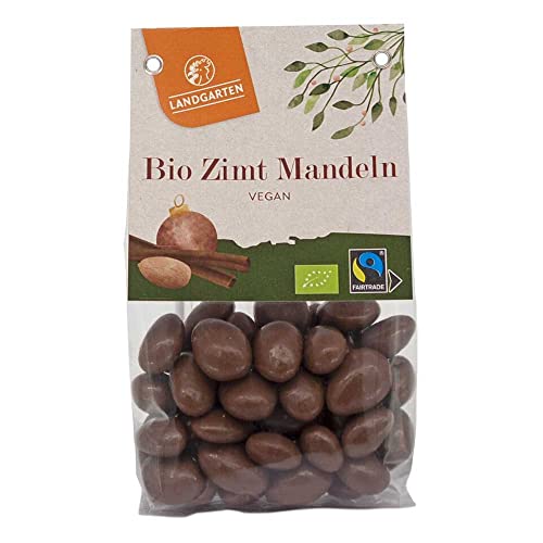 Landgarten Bio Zimt Mandeln, Kakao umhüllt, geröstet & gesalzen, 150g (12) von Landgarten