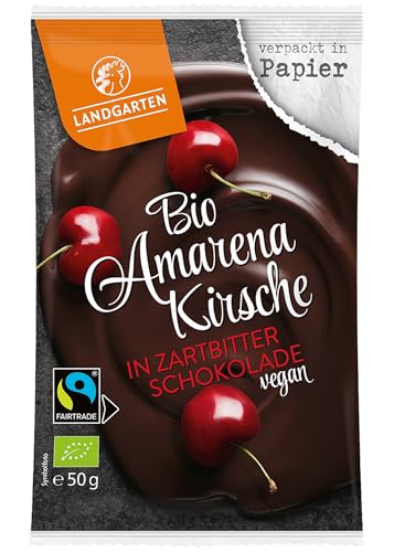 Landgarten |Vegane Bio Amarenakirsche in Zartbitter-Schokolade | 1er Pack (50g) von Landgarten