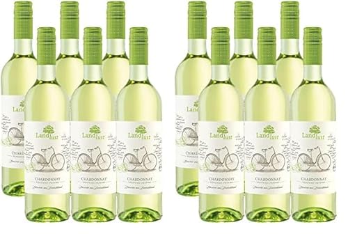 Landlust Chardonnay BIO und VEGAN QbA feinherb (6 x 0,75l) (Packung mit 2) von Landlust