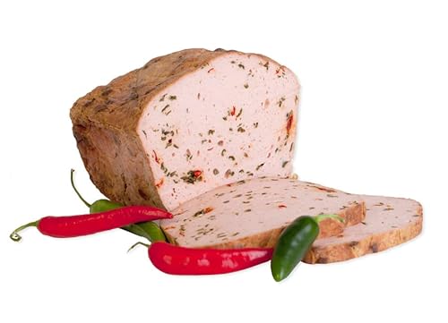 Jalapeno Leberkäse ★ Scharfer Leberkäse mit frischem Jalapeno ★ Landmetzger Schiessl ★ ca. 500g von Landmetzger Schiessl