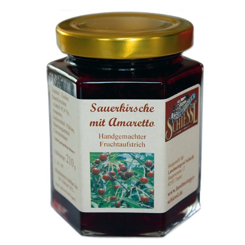 Sauerkirsche mit Amaretto - Fruchtaufstrich / Marmelade / Konfitüre - Landmetzger Schiessl - ca. 210g von Landmetzger Schiessl