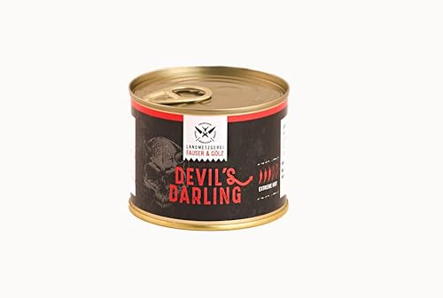 Original DEVIL'S DARLING Schärfegrad 3 | scharfe Lyoner | Dosenwurst | Wurst mit Chilli Carolina Reaper von Landmetzgerei Fauser Goelz