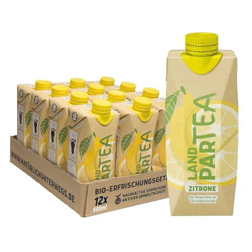 LandparTEA Zitrone | Landpark | Bio-Eistee mit Zitronengeschmack | 2 4 x 0,5 L im Tetra Pak | ohne Kohlensäure | To Go | Wasser mit Geschmack | pfandfrei von Landpark