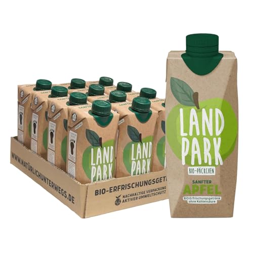 Landpark Bio-Erfrischungsgetränk Sanfter Apfel, 24 x 0,5 L im Tetra Pak | natürliches Mineralwasser aus Bio-Quelle mit Apfelgeschmack | ohne Kohlensäure | To Go | Wasser mit Geschmack | pfandfrei von Landpark