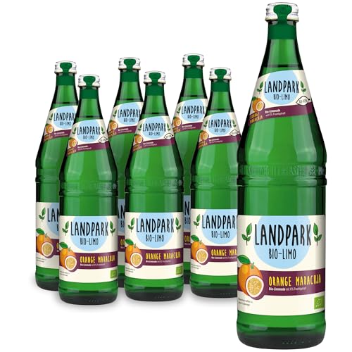 Landpark Bio-Limo Orange-Maracuja 12 x 750 ml in Glasflaschen - keine künstlichen Farbstoffe - Aromen oder Konservierungsstoffe und sind laktose- und glutenfrei von Landpark