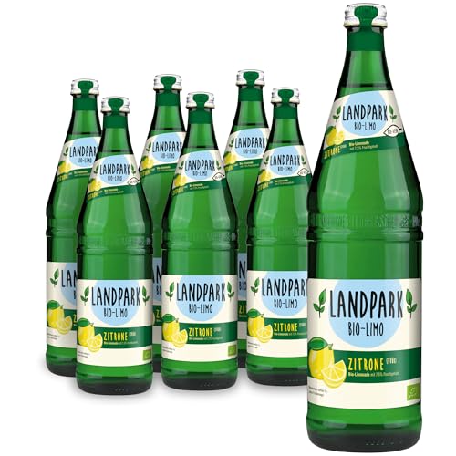 Landpark Bio-Limo Trübe Zitrone 12 x 750 ml in Glasflaschen - keine künstlichen Farbstoffe - Aromen und Konservierungsstoffe und sind laktose- und glutenfrei - Zitronenlimonade von Landpark