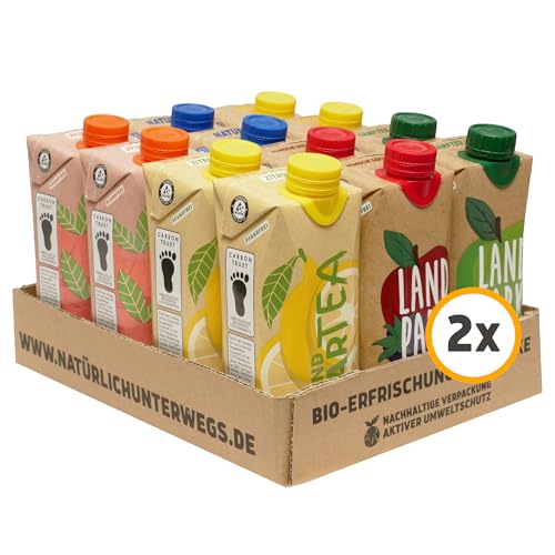 Landpark MIX-Karton | Bio-Erfrischungsgetränke | 24 x 0,5 L im Tetra Pak | ohne Kohlensäure | To Go | Wasser mit Geschmack | pfandfrei von Landpark