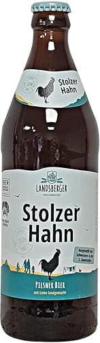 Landsberger Stolzer Hahn - Pilsner Bier | Probierpaket inkl. Sixpack-Träger (6,12 oder 18 Flaschen inkl. Pfand) | Geschenkidee/Bierverkostung (12) von Landsberger