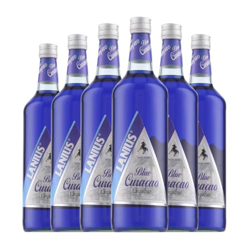 Schnaps Lanius Blue Curaçao 1 L (Karton mit 6 Flaschen von 1 L) von Lanius