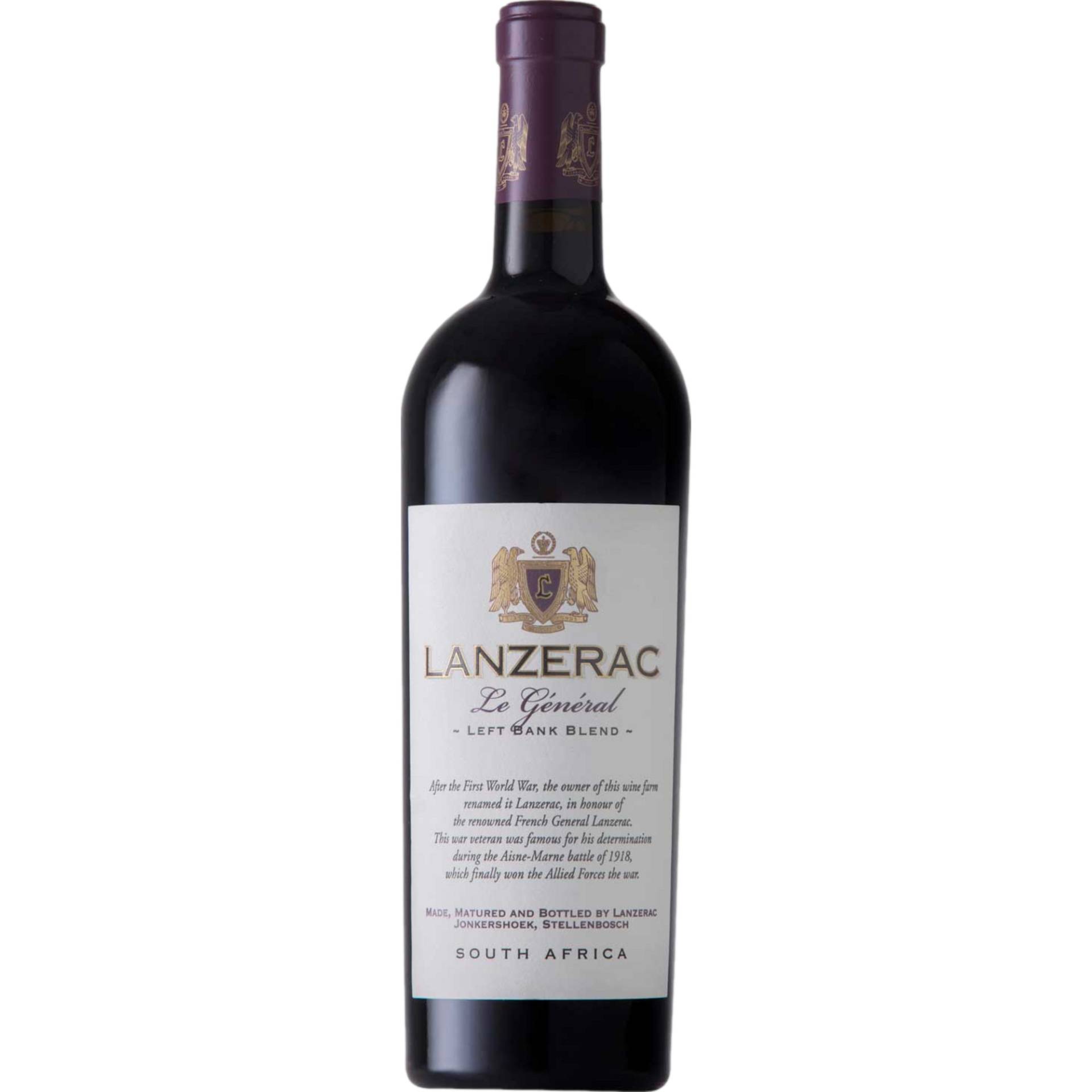 Lanzerac Le Général Left Bank Blend, WO Stellenbosch, Western Cape, 2020, Rotwein von Lanzerac, 1 Lanzerac Rd, 7600 Stellenbosch, Südafrika / CAPREO GmbH- Gildeweg 10- 46562 Voerde- Deutschland