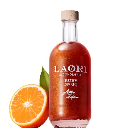 Laori Alkoholfreier Glitzer Spritz | Alkoholfreier Aperitif mit Glitzer ohne künstliche Aromen | Pflanzliche Farbstoffe | Perfekt für Spritz | Geschmack von Orange+Grapefruit | Nur 65 kcal von Laori