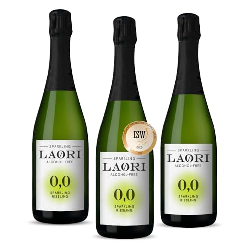 Laori Sparkling Riesling alkoholfrei 3x750ml | Alkoholfreier Sekt mit den fruchtig-floralen Noten der Rieslingtraube | 0,0% Alkohol, vegan & ohne künstliche Aromen | Perfekt für alkoholfreien Spritz von Laori