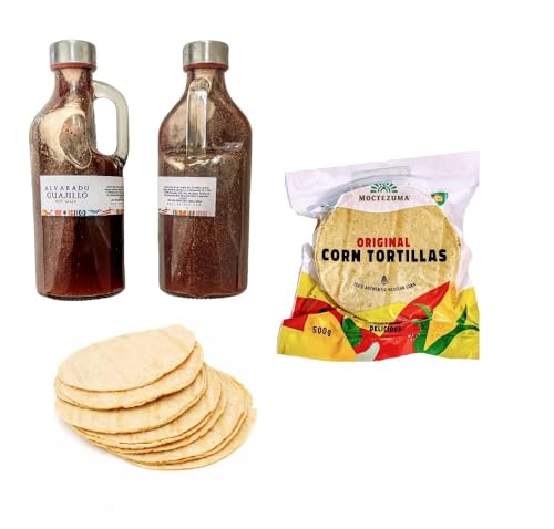 ALVARADO HOT SALSA GUAJILLO 500ml & Vegan Tortilla 500g von LaProve