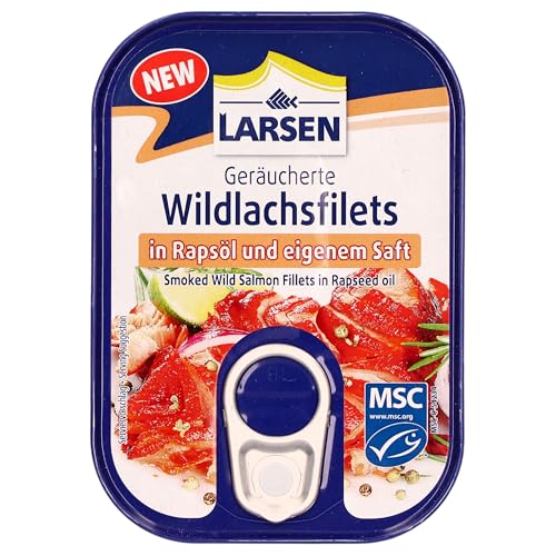 Larsen MSC Wildlachsfilets In Rapsöl & Eigenem Saft, 12 x 110 g von Larsen