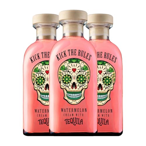 Tequila Lasil Kick The Rules Crema de Sandía con Tequila Watermelon 70 cl (Karton mit 3 Flaschen von 70 cl) von Lasil