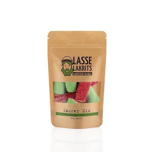 Saurer-Mix Mini Wassermelone Erdbeere 135g von Lasse Lakrits